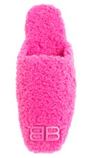 Balenciaga Cozy Fleece BB mule in pink 202726